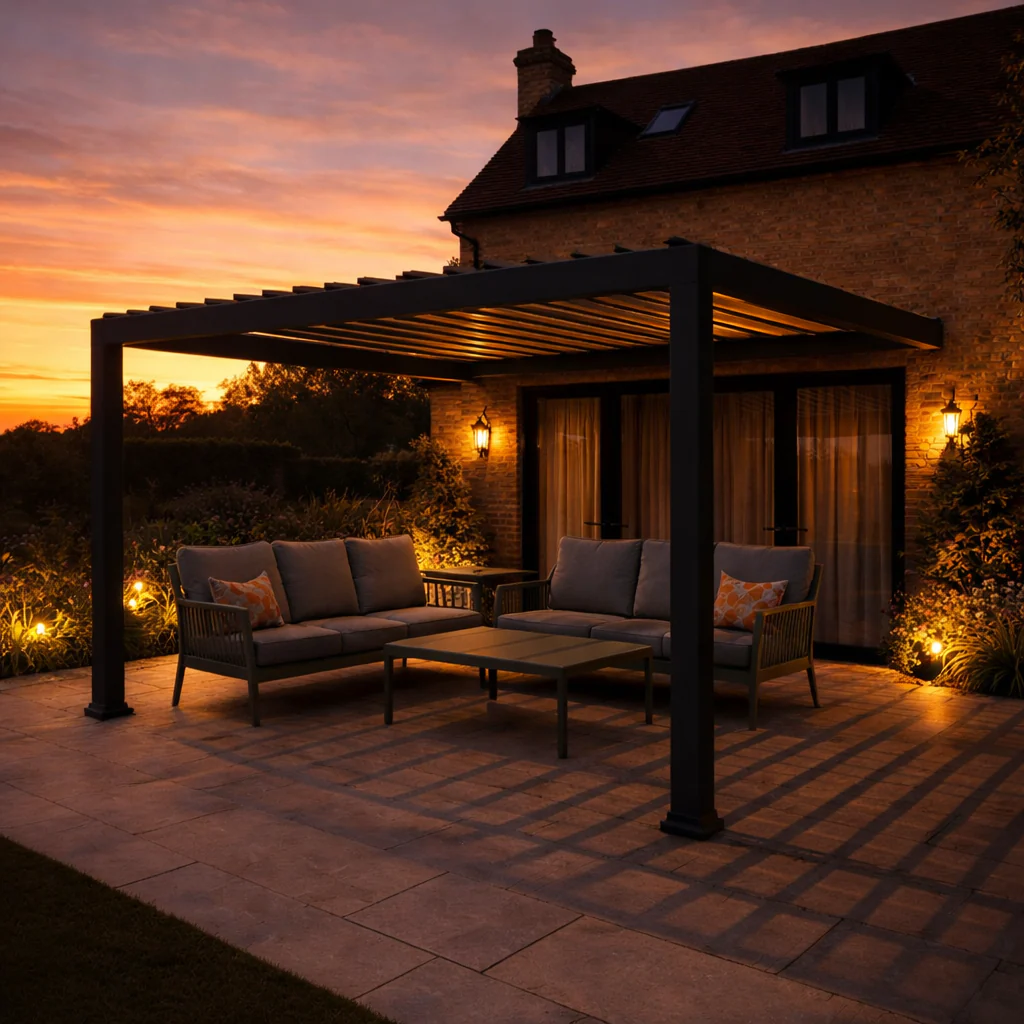 ENJOi Leo Aluminium Wall Mounted Pergola 3.6m x 3m - Image 2