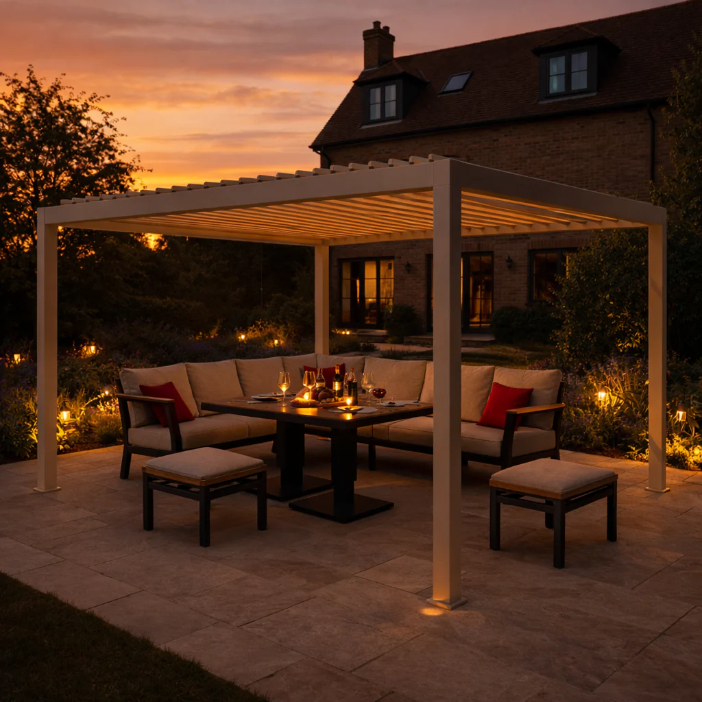 ENJOi Leo Aluminium Pergola 4m x 3m Rectangular Pebble - Image 2