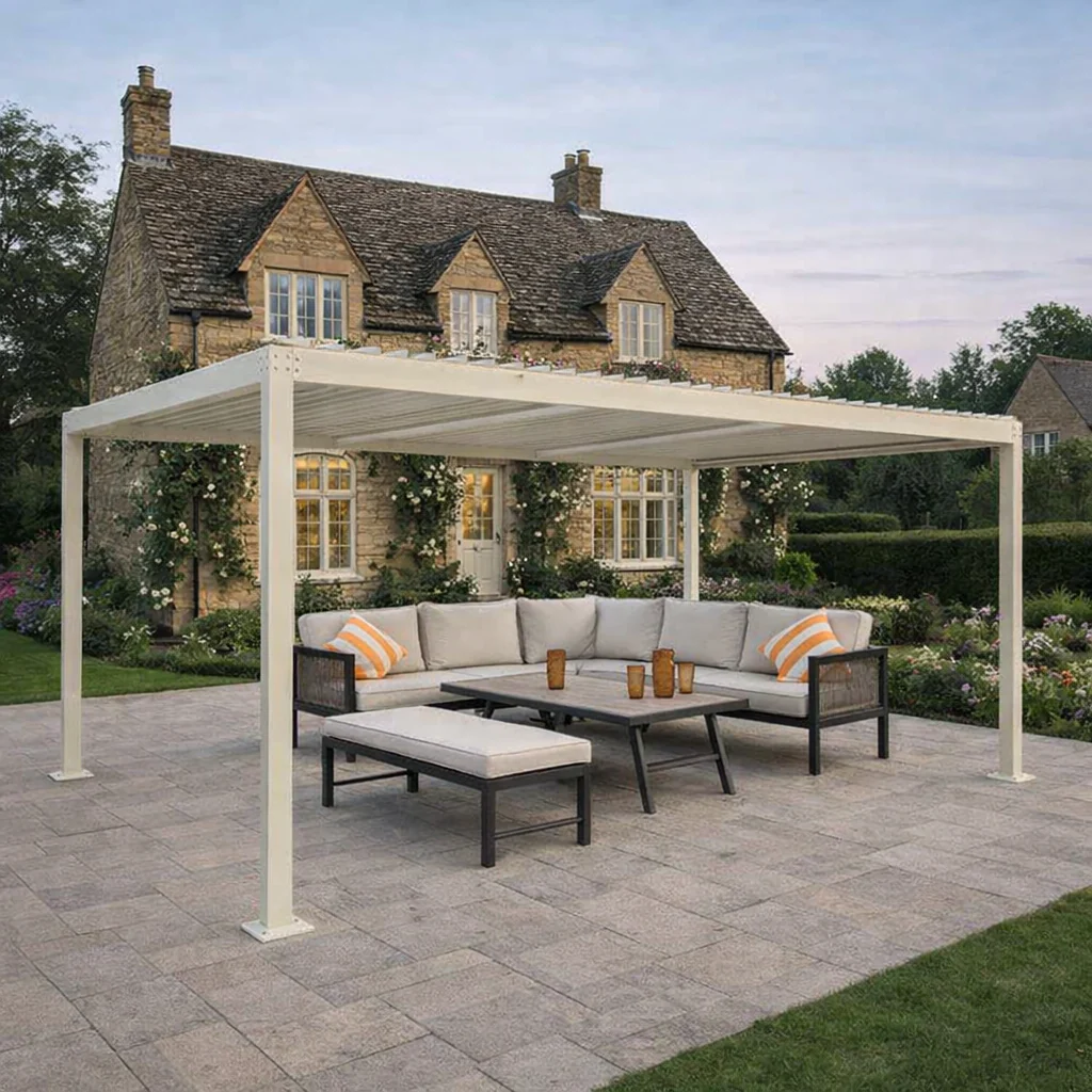 ENJOi Leo Aluminium Pergola 7.2m x 3.6m Rectangular Pebble