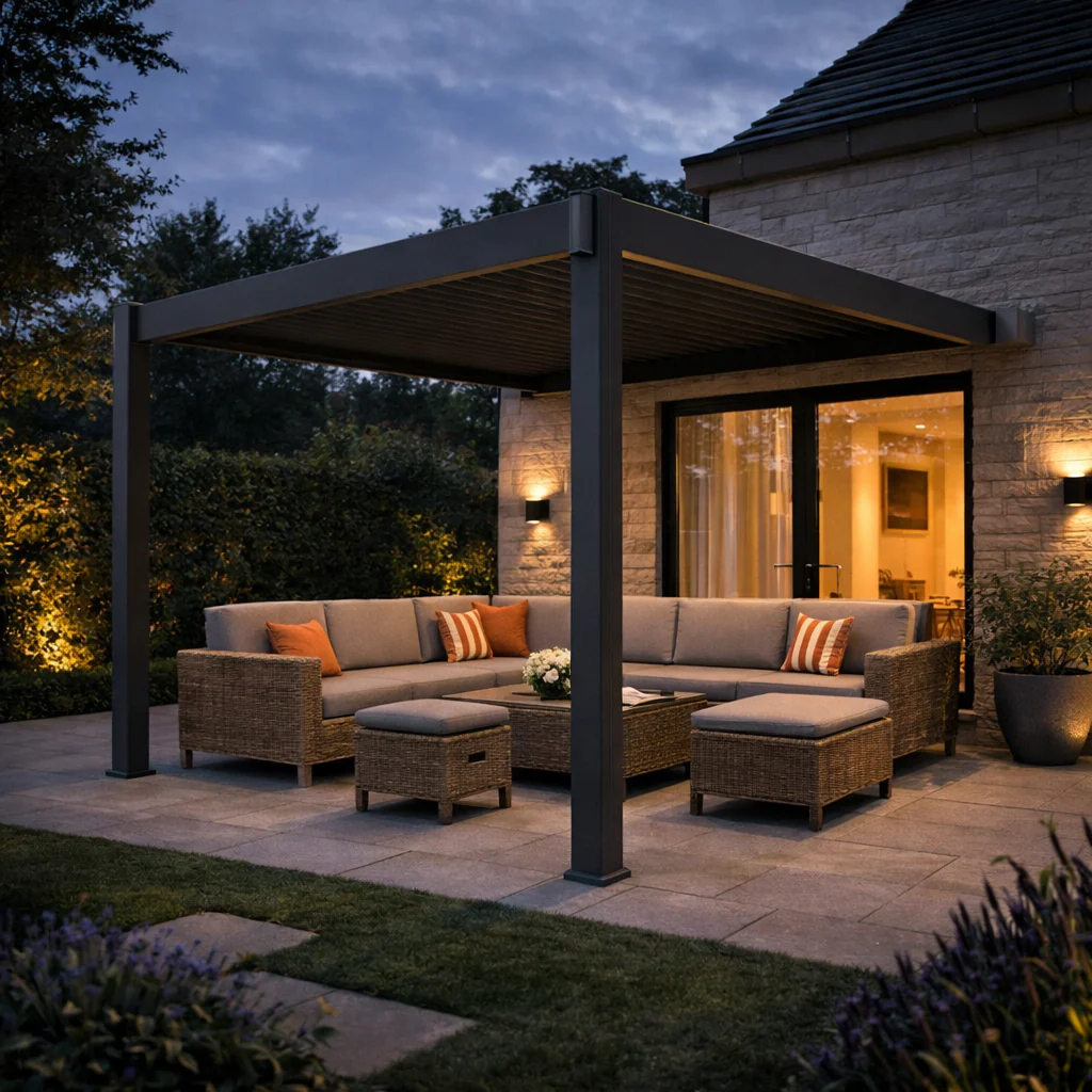 ENJOi Leo Aluminium Wall Mounted Pergola 3m Square