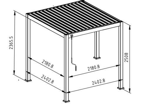 ENJOi Leo Aluminium Pergola 2.4m x 2.4m Pergola Grey - Image 3