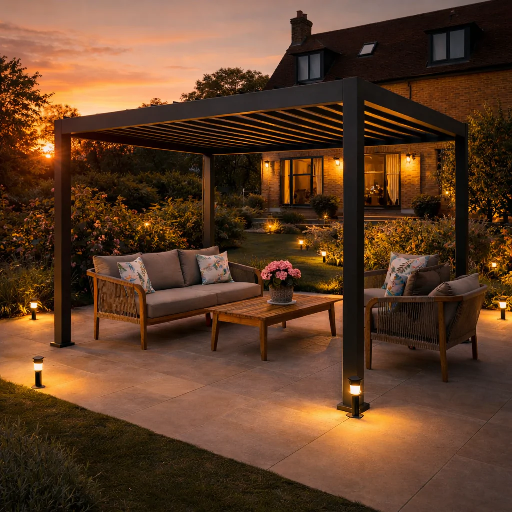 ENJOi Leo Aluminium Pergola  3.0m x 2.4m Pergola Grey - Image 2