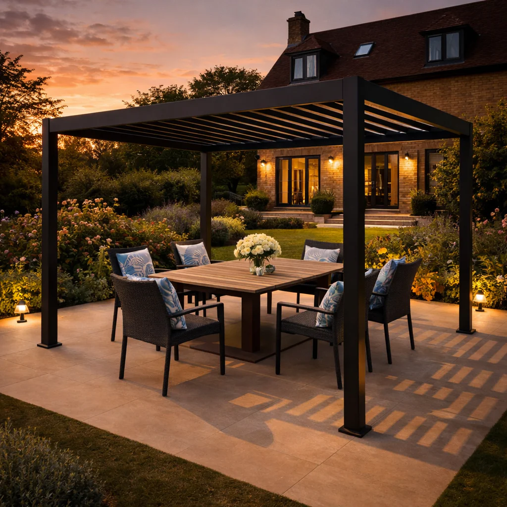 ENJOi Leo Aluminium Pergola 4.0m x 2.4m Pergola Grey - Image 2