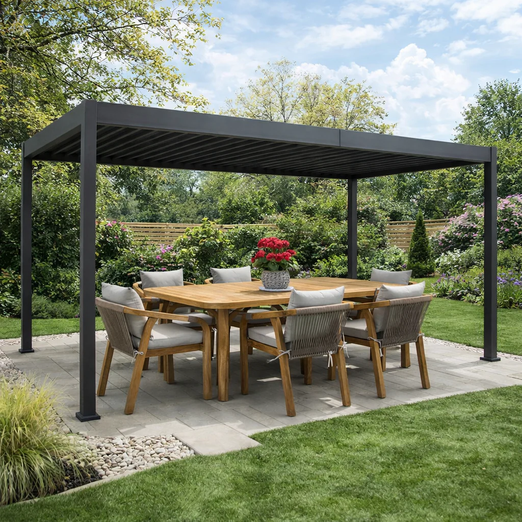 ENJOi Leo Aluminium Pergola 5.3m x 3.0m Pergola Grey