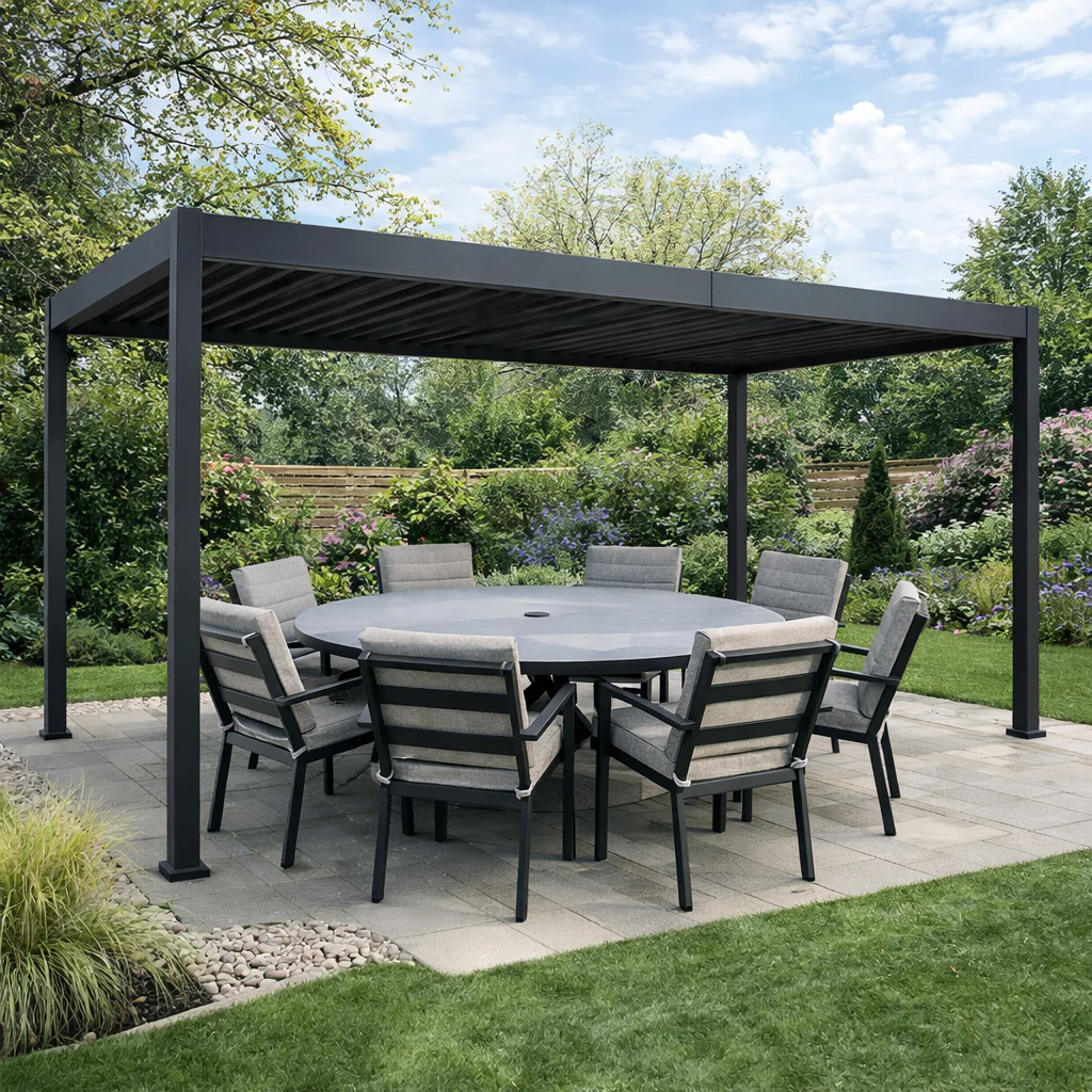 ENJOi Leo Aluminium Pergola 5.3m x 3.6m Pergola Grey