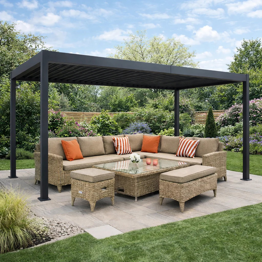 ENJOi Leo Aluminium Pergola 6.0m x 3.6m Pergola Grey