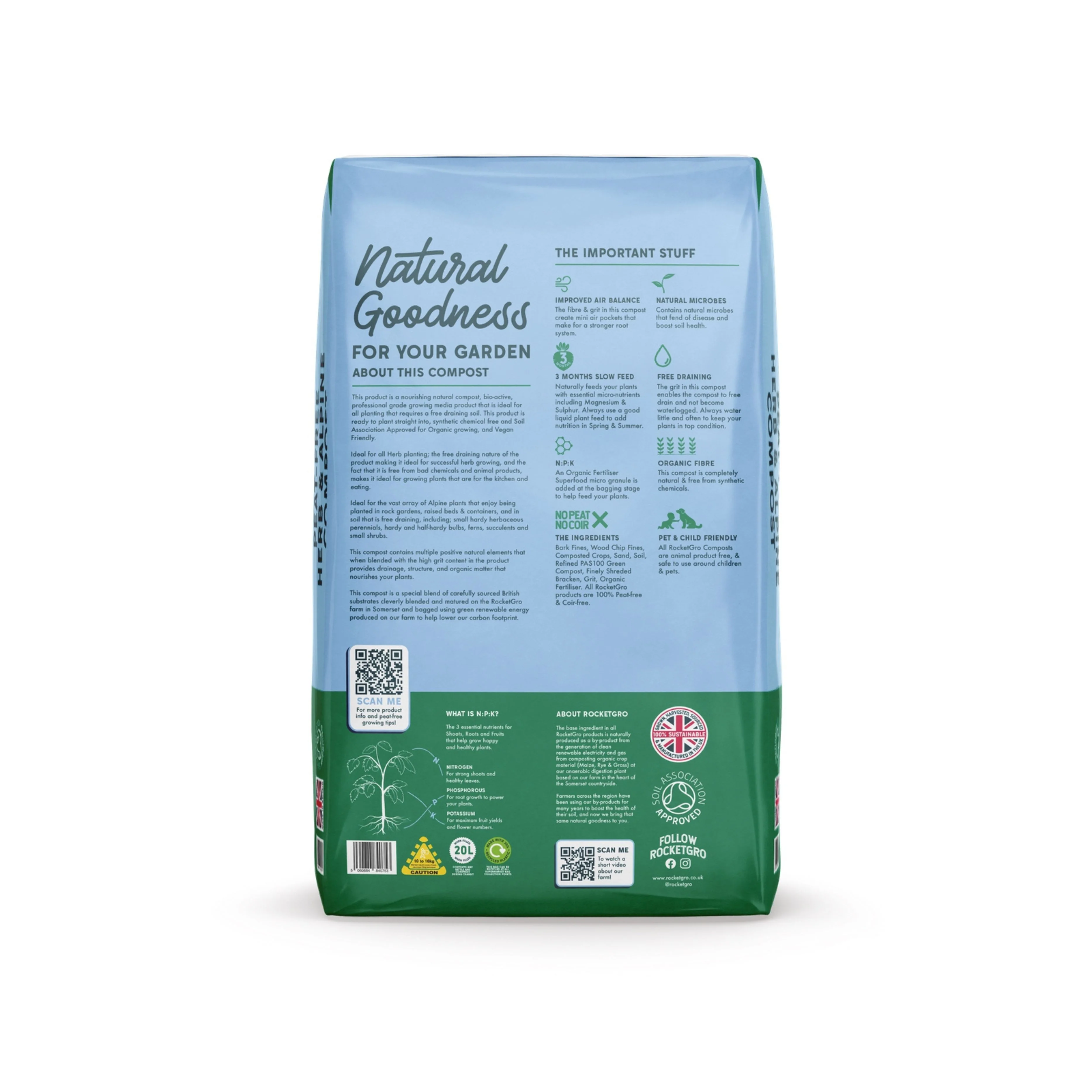 Rocket Gro Herb & Alpine Compost 20L - Image 3